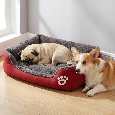 Panier chien rouge confortable